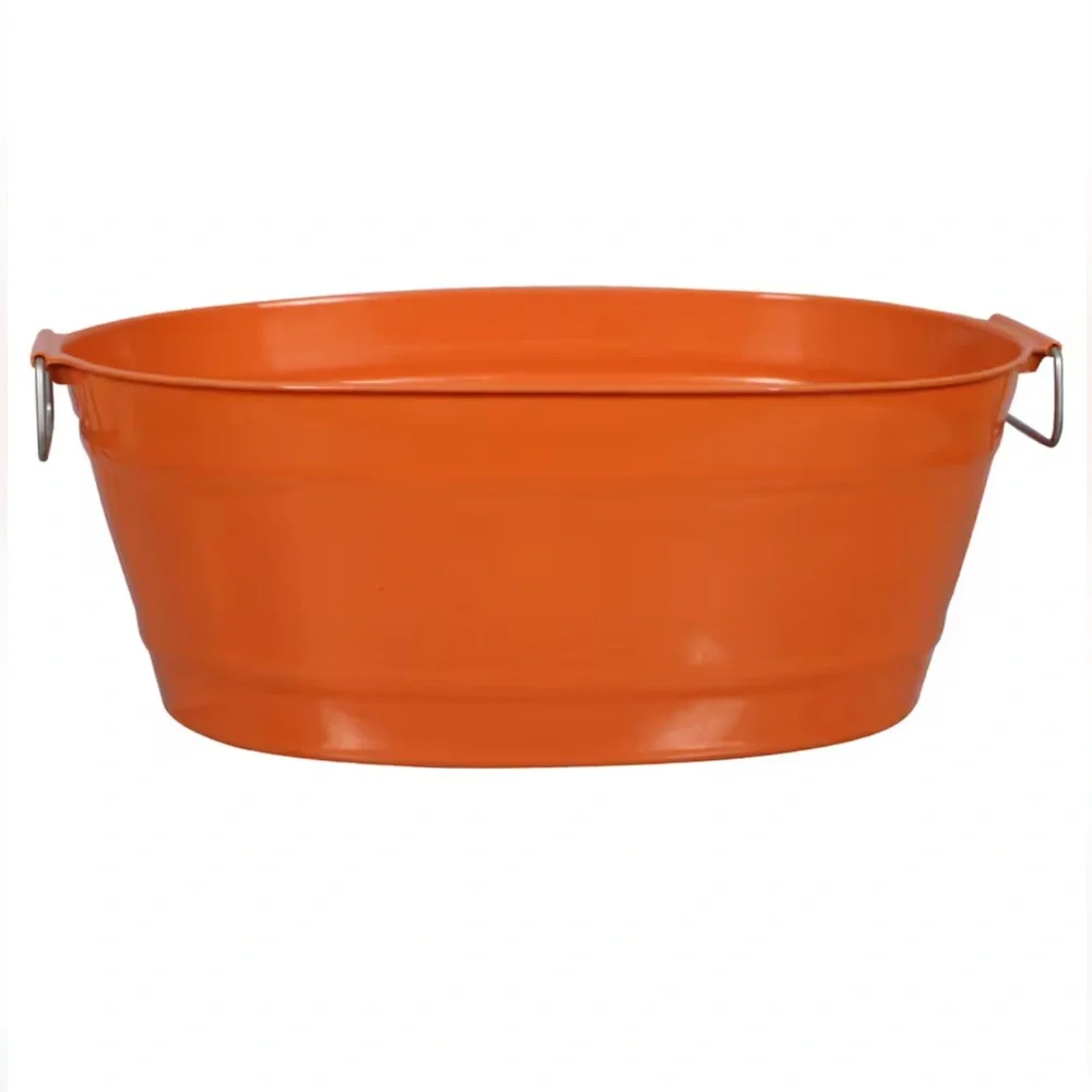 3 Pack Harvest Colored Oval Plastic Party Tubs With Handles